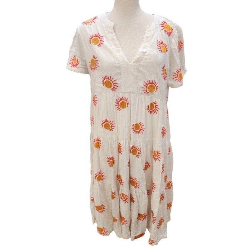 MAEVE by Anthropologie Boho Dress Embroidered Lined Size Small